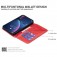 Lambskin-Texture PU Leather + TPU Flip Wallet Stand Case with Lanyard for iPhone 17 Pro Max - Red