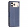 Lambskin-Texture PU Leather + TPU Flip Wallet Stand Case with Lanyard for iPhone 17 Pro Max - Blue