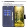 Lambskin-Texture PU Leather + TPU Flip Wallet Stand Case with Lanyard for iPhone 17 Pro Max - Blue