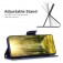 Lambskin-Texture PU Leather + TPU Flip Wallet Stand Case with Lanyard for iPhone 17 Pro Max - Blue
