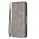 Lambskin-Texture PU Leather + TPU Flip Wallet Stand Case with Lanyard for iPhone 17 Pro Max - Grey