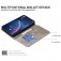Lambskin-Texture PU Leather + TPU Flip Wallet Stand Case with Lanyard for iPhone 17 Pro Max - Grey