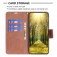 Lambskin-Texture PU Leather + TPU Flip Wallet Stand Case with Lanyard for iPhone 17 Pro Max - Brown