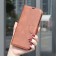 Lambskin-Texture PU Leather + TPU Flip Wallet Stand Case with Lanyard for iPhone 17 Pro Max - Brown