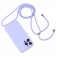 Soft-Touch Liquid Silicone Crossbody Lanyard Case for iPhone 17 Pro Max - Light Purple