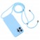 Soft-Touch Liquid Silicone Crossbody Lanyard Case for iPhone 17 Pro Max - Blue