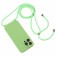Soft-Touch Liquid Silicone Crossbody Lanyard Case for iPhone 17 Pro Max - Matcha Green