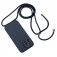 Soft-Touch Liquid Silicone Crossbody Lanyard Case for iPhone 17 Pro Max - Midnight Blue