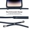 Soft-Touch Liquid Silicone Crossbody Lanyard Case for iPhone 17 Pro Max - Midnight Blue