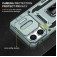 Armor PC + TPU Case with Air-Cushion Corners, Sliding Camera Cover & 360° Ring Stand for iPhone 17 Pro Max - Alpine Green