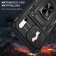Armor PC + TPU Case with Air-Cushion Corners, Sliding Camera Cover & 360° Ring Stand for iPhone 17 Pro Max - Black