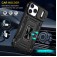 Armor PC + TPU Case with Air-Cushion Corners, Sliding Camera Cover & 360° Ring Stand for iPhone 17 Pro Max - Black