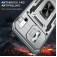 Armor PC + TPU Case with Air-Cushion Corners, Sliding Camera Cover & 360° Ring Stand for iPhone 17 Pro Max - Grey
