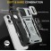 Armor PC + TPU Case with Air-Cushion Corners, Sliding Camera Cover & 360° Ring Stand for iPhone 17 Pro Max - Grey