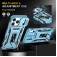 Armor PC + TPU Case with Air-Cushion Corners, Sliding Camera Cover & 360° Ring Stand for iPhone 17 Pro Max - Light Blue
