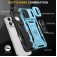 Armor PC + TPU Case with Air-Cushion Corners, Sliding Camera Cover & 360° Ring Stand for iPhone 17 Pro Max - Light Blue