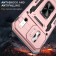 Armor PC + TPU Case with Air-Cushion Corners, Sliding Camera Cover & 360° Ring Stand for iPhone 17 Pro Max - Rose Gold