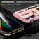 Armor PC + TPU Case with Air-Cushion Corners, Sliding Camera Cover & 360° Ring Stand for iPhone 17 Pro Max - Rose Gold