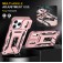 Armor PC + TPU Case with Air-Cushion Corners, Sliding Camera Cover & 360° Ring Stand for iPhone 17 Pro Max - Rose Gold