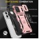 Armor PC + TPU Case with Air-Cushion Corners, Sliding Camera Cover & 360° Ring Stand for iPhone 17 Pro Max - Rose Gold