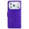 Soft-Touch Solid-Color PU Leather + TPU Flip Wallet Stand Case for iPhone 17 Pro Max - Purple