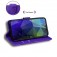 Soft-Touch Solid-Color PU Leather + TPU Flip Wallet Stand Case for iPhone 17 Pro Max - Purple