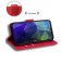 Soft-Touch PU Leather + TPU Wallet Case with Stand for iPhone 17 Pro Max - Red