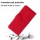 Soft-Touch PU Leather + TPU Wallet Case with Stand for iPhone 17 Pro Max - Red