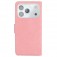 Soft-Touch Solid-Color PU Leather + TPU Flip Wallet Stand Case for iPhone 17 Pro Max - Pink