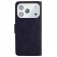 Soft-Touch Solid-Color PU Leather + TPU Flip Wallet Stand Case for iPhone 17 Pro Max - Black