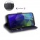 Soft-Touch Solid-Color PU Leather + TPU Flip Wallet Stand Case for iPhone 17 Pro Max - Black