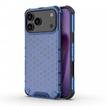 Honeycomb PC + TPU Shockproof Case for iPhone 17 Pro Max - Blue