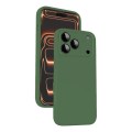 Microfiber-Lined Liquid Silicone Shockproof Case for iPhone 17 Pro Max - Dark Green