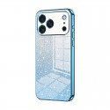 Gradient Glitter Electroplated Case with TPU Frame for iPhone 17 Pro Max - Blue