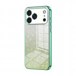 Gradient Glitter Electroplated Case with TPU Frame for iPhone 17 Pro Max - Green