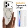 PC + Liquid Silicone MagSafe-Compatible Case with Ring Stand for iPhone 17 Pro Max - Antique White