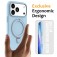 PC + Liquid Silicone MagSafe-Compatible Case with Ring Stand for iPhone 17 Pro Max - Sky Blue