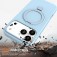 PC + Liquid Silicone MagSafe-Compatible Case with Ring Stand for iPhone 17 Pro Max - Sky Blue