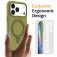 PC + Liquid Silicone MagSafe-Compatible Case with Ring Stand for iPhone 17 Pro Max - Willow Green