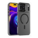 Frosted Translucent TPU MagSafe-Compatible Full-Coverage Case with PC Camera Frame for iPhone 17 Pro Max - Black