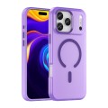 Frosted Translucent TPU MagSafe-Compatible Full-Coverage Case with PC Camera Frame for iPhone 17 Pro Max - Dark Purple