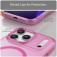 Frosted Translucent TPU MagSafe-Compatible Full-Coverage Case with PC Camera Frame for iPhone 17 Pro Max - Pink
