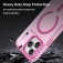 Frosted Translucent TPU MagSafe-Compatible Full-Coverage Case with PC Camera Frame for iPhone 17 Pro Max - Pink