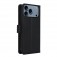 PU Leather + TPU RFID Multi-Card Wallet Stand Case for iPhone 17 Pro Max - Black