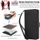 PU Leather + TPU RFID Multi-Card Wallet Stand Case for iPhone 17 Pro Max - Black