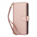 PU Leather + TPU RFID Multi-Card Wallet Stand Case for iPhone 17 Pro Max - Rose Gold