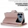 PU Leather + TPU RFID Multi-Card Wallet Stand Case for iPhone 17 Pro Max - Rose Gold