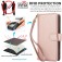 PU Leather + TPU RFID Multi-Card Wallet Stand Case for iPhone 17 Pro Max - Rose Gold