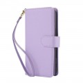 PU Leather + TPU RFID Multi-Card Wallet Stand Case for iPhone 17 Pro Max - Light Purple