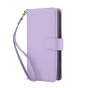 PU Leather + TPU RFID Multi-Card Wallet Stand Case for iPhone 17 Pro Max - Light Purple